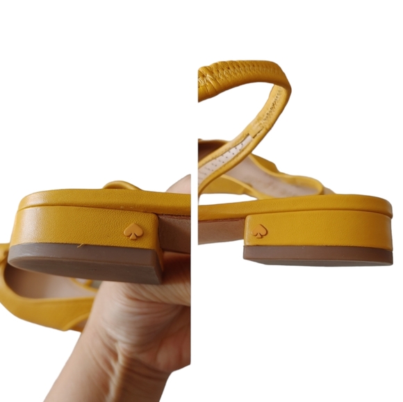 Kate Spade Yellow Sling Back Leather Flats - Picture 15 of 16